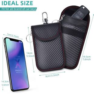 碳纤维车钥匙收纳袋RFID防磁防盗汽车钥匙信号屏蔽钥匙包