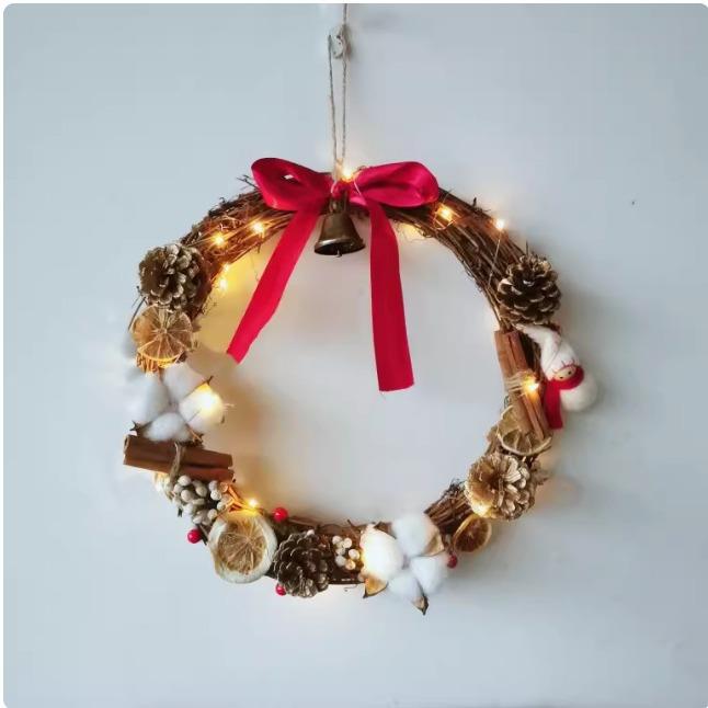 圣诞节装饰品圣诞花环门挂挂饰藤条挂件酒店商场场景布置用品美陈