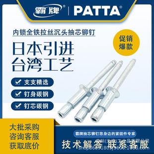 紧6 霸铁拉内锁GNN口杯抽芯拉铆丝钉沉头结构型拉铆埋头钉固牌4.8