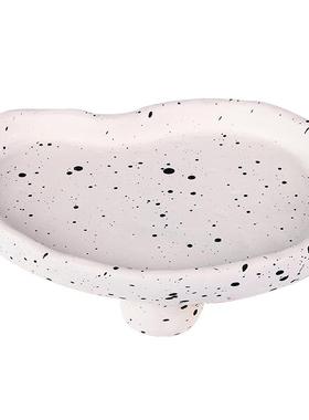 北欧高脚豆豆托盘首饰收纳摆件家居软装客厅茶几收纳盘浴室香薰盘