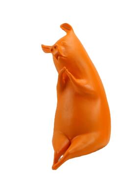 轻奢动物几何树脂艺术抽象摆件可爱蓝色小猪样板房家居书房装饰品