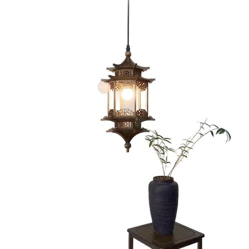 宋代美学灯新中式仿古风房子灯古建筑六角凉亭吊灯茶室禅意餐厅灯,家装灯饰光源,智能吊灯,淘宝优惠券,粉丝福利购,淘宝优惠卷