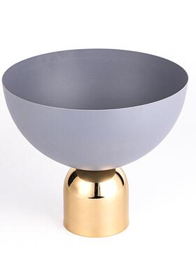 圆形水果盘高档轻奢高脚托盘样板间售楼处北欧风摆件艺术软装饰品