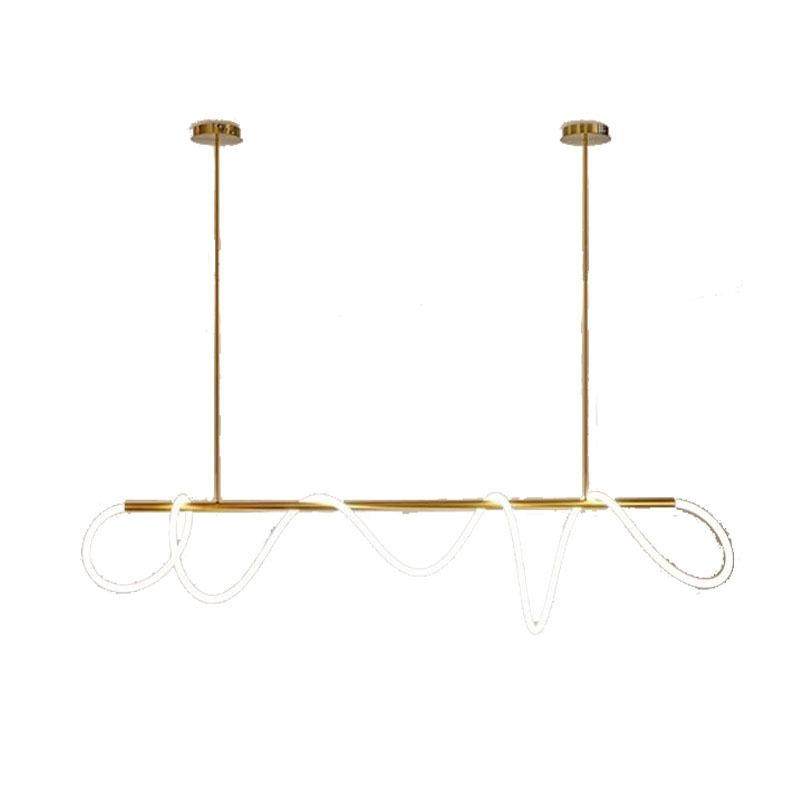 极简餐厅吧台吊灯长条餐桌音符艺术设计师灯管缠绕线条灯创意设计,家装灯饰光源,智能吊灯,淘宝优惠券,粉丝福利购,淘宝优惠卷
