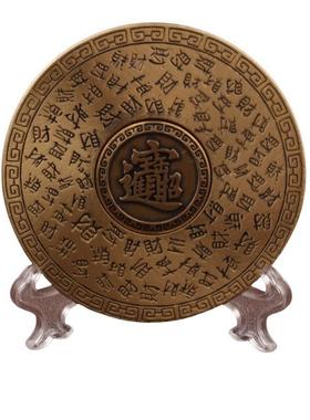 新款百财转转随身把玩办公客厅摆件双面螺旋铜件纯黄铜实心手把件