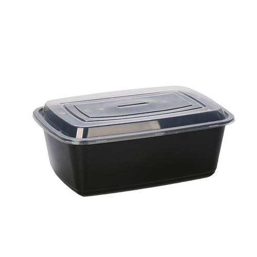 一次性餐盒加厚pp塑料美式外卖打包盒圆形凸盖餐饮沙拉碗长方形厚