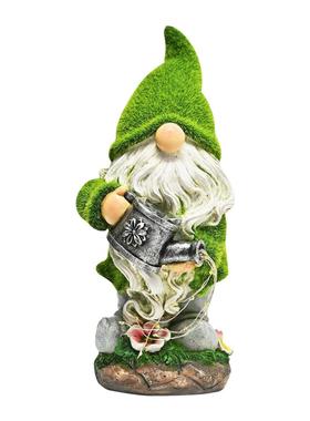 户外花园太阳能树脂摆件小矮人侏儒工艺品卡通创艺庭院装饰灯