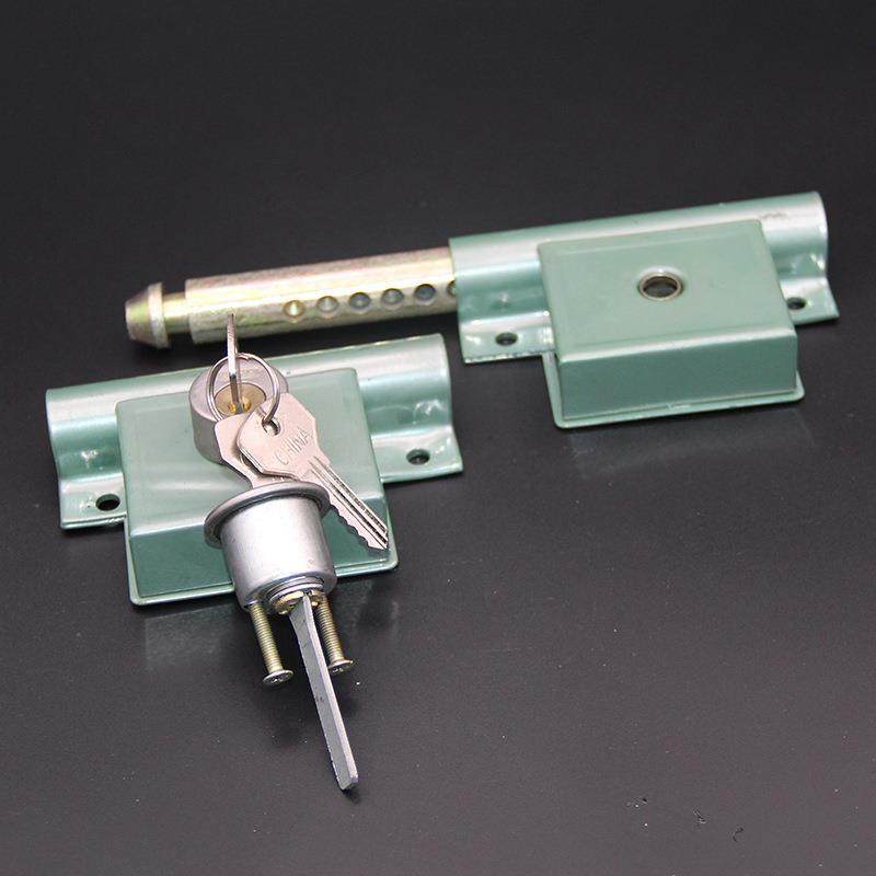 206B分体大门锁双开双扇门木门铁门锁齿条锁插销锁门栓防盗大门锁