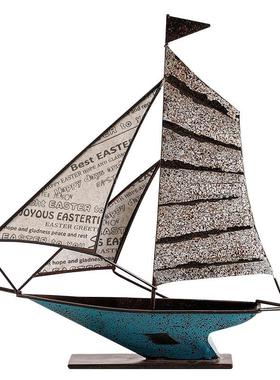 现代帆船摆件一帆风顺创意美式客厅电视酒柜办公室桌面家居装饰品