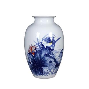 景德镇陶瓷器名家手绘青花花瓶中式客厅插花家居装饰工艺品