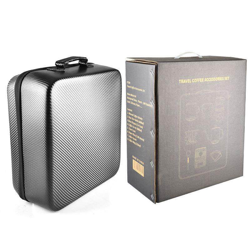 手冲咖啡套装组合手摇磨豆机滤杯滤纸电子秤分享壶组合伴手礼品盒