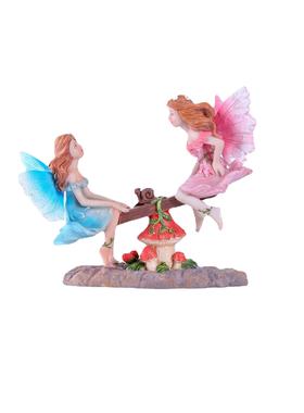 户外花园庭院可爱卡通天使玩翘翘板摆件树脂工艺品园艺雕塑