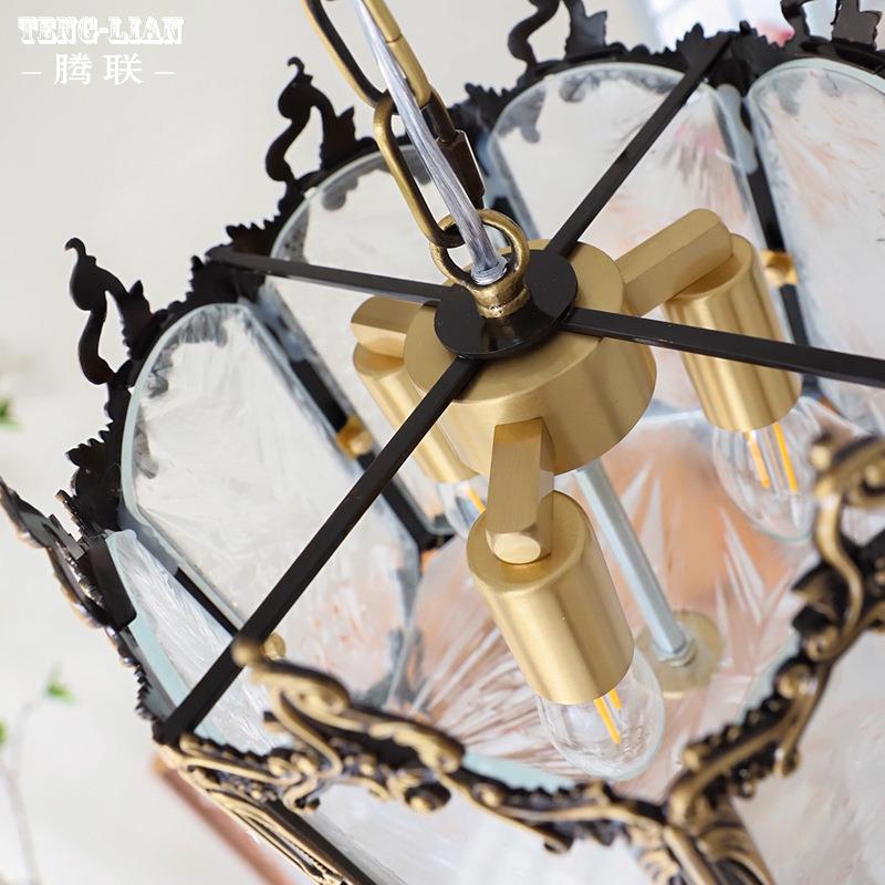 法式别墅过道灯美式小欧式卧168室床头吊灯客厅铜玄关楼梯吊全吊