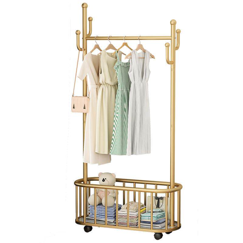 晾衣架落地卧室挂衣架可移动家用衣帽架室内轻奢衣服架子加粗加厚