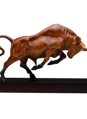 全铜牛摆件旺市牛黄铜摆件华尔街铜牛摆件客厅家居装饰工艺品