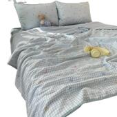 夏季 全棉双层纱冰纱夏凉被小冰皮凉感夏被卡通单双人空调被子