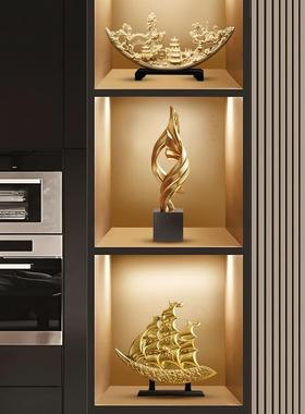 轻奢办公室装饰摆件风生水起酒柜电视柜客厅家居大气办公桌装饰品