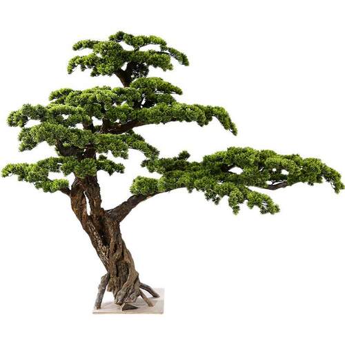 仿真树松树迎客松新中式装饰楼梯下摆件室内大型景观假树绿植造景