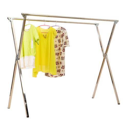 免安装折叠晾衣架不锈钢晒衣架新款单杆晾衣架厂家现货