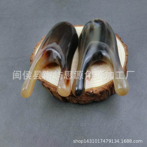 天然白水牛角拨筋棒鼻子刮痧按摩板眼部穴位棒多功能按摩器
