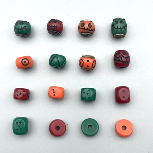 藏传料器手工阿呆隔珠藏式文玩手串佛珠diy散珠骰子大肠隔片腰珠