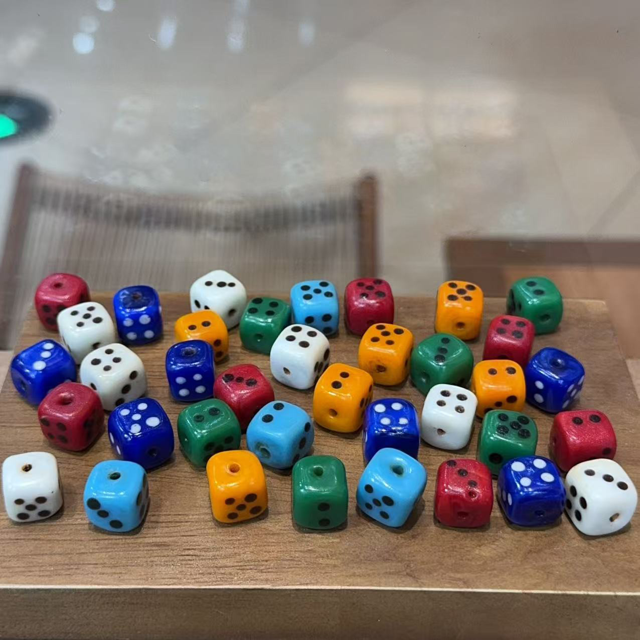 尼泊尔老琉璃骰子藏式文玩配饰手绳项链文玩佛珠手串珠diy配珠