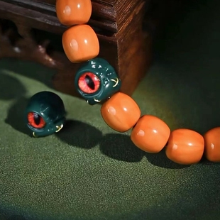 大眼怪雪巴琉璃怒目阿呆星月菩提百香籽猴头配饰怒目金刚散珠腰珠