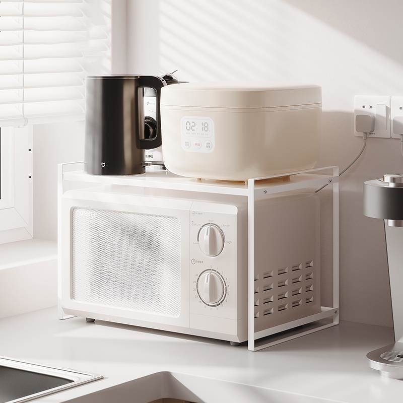 双层电器微波炉架子多功能厨房台面电饭煲收纳支架小型烤箱置物架