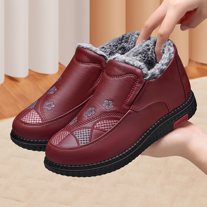 老人棉鞋女冬季防滑防水老北京布鞋加绒保暖中老年奶奶妈妈鞋软底,女鞋,棉鞋,淘宝优惠券,粉丝福利购,淘宝优惠卷