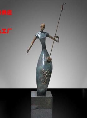 青铜梅兰竹菊彩铜琴棋书画工艺品雕塑摆件办公室家居客厅装饰礼品