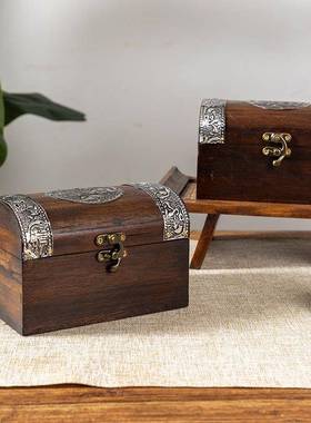 泰国进口东南亚风木盒仿古工艺品首饰盒收纳盒小号家用包装储物盒