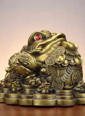 铜金蟾 聚宝盆金蟾 家居店铺装饰摆件发财蟾 新款福字金蟾蟾蜍