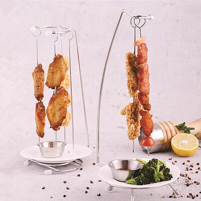 创意餐具烧烤吧BBQ烤肉串304烤签悬挂架子摆台支架餐具烧烤用具