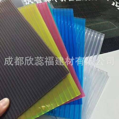 pc中空阳光板停车库阳光房雨棚耐力板温室双层隔热透明蜂窝采光板