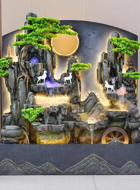 水幕墙流水屏风假山喷泉花园户外庭院循环水景观招财风水轮摆件