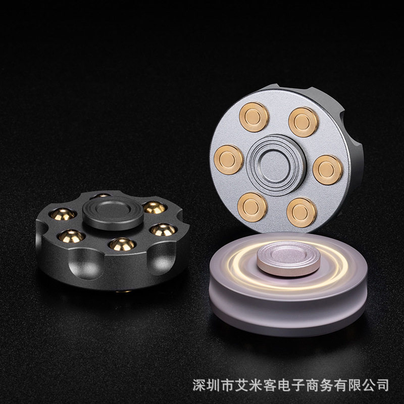 指尖陀螺左轮黄铜铝合金手指陀螺