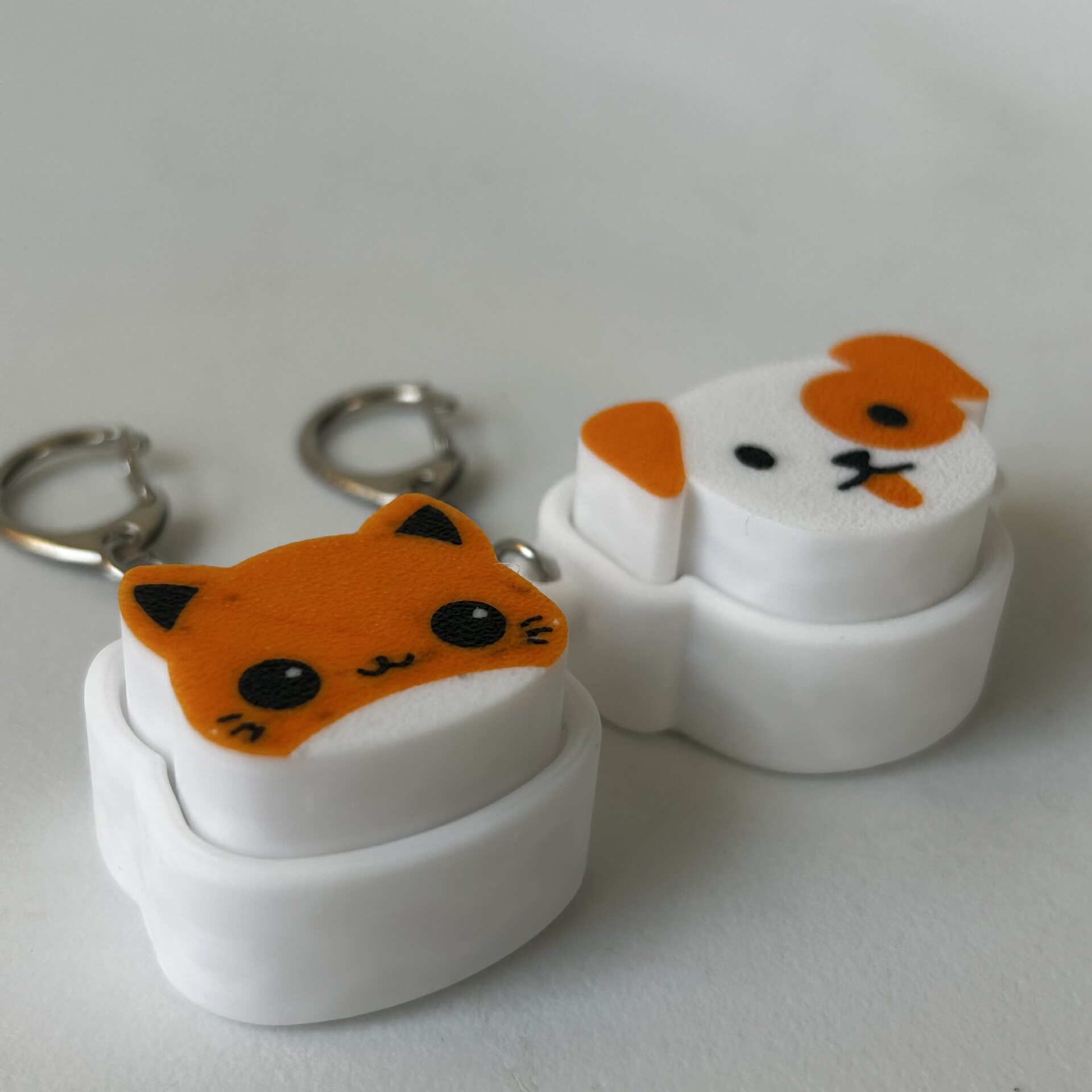 解压玩具3D打印猫狗情侣按键钥匙