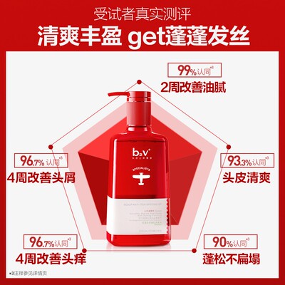【止痒蓬松】b2v无硅油红藻洗发水套装止痒蓬松洗发液持久K