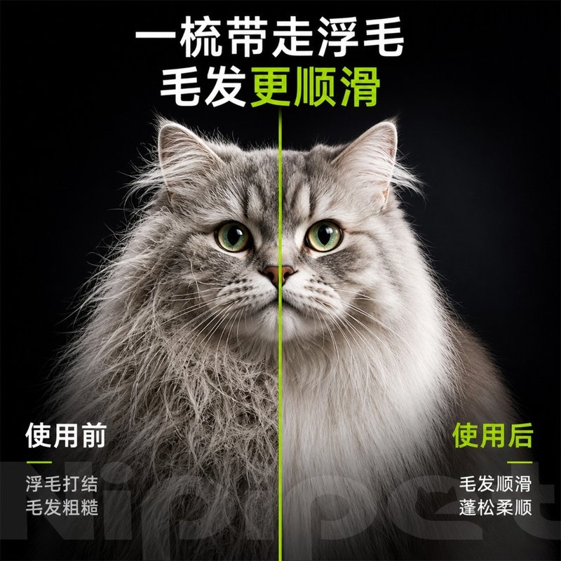梳子猫梳子猫咪宠物猫狗双用打薄去浮毛梳静音弧形刀头宠物美容梳