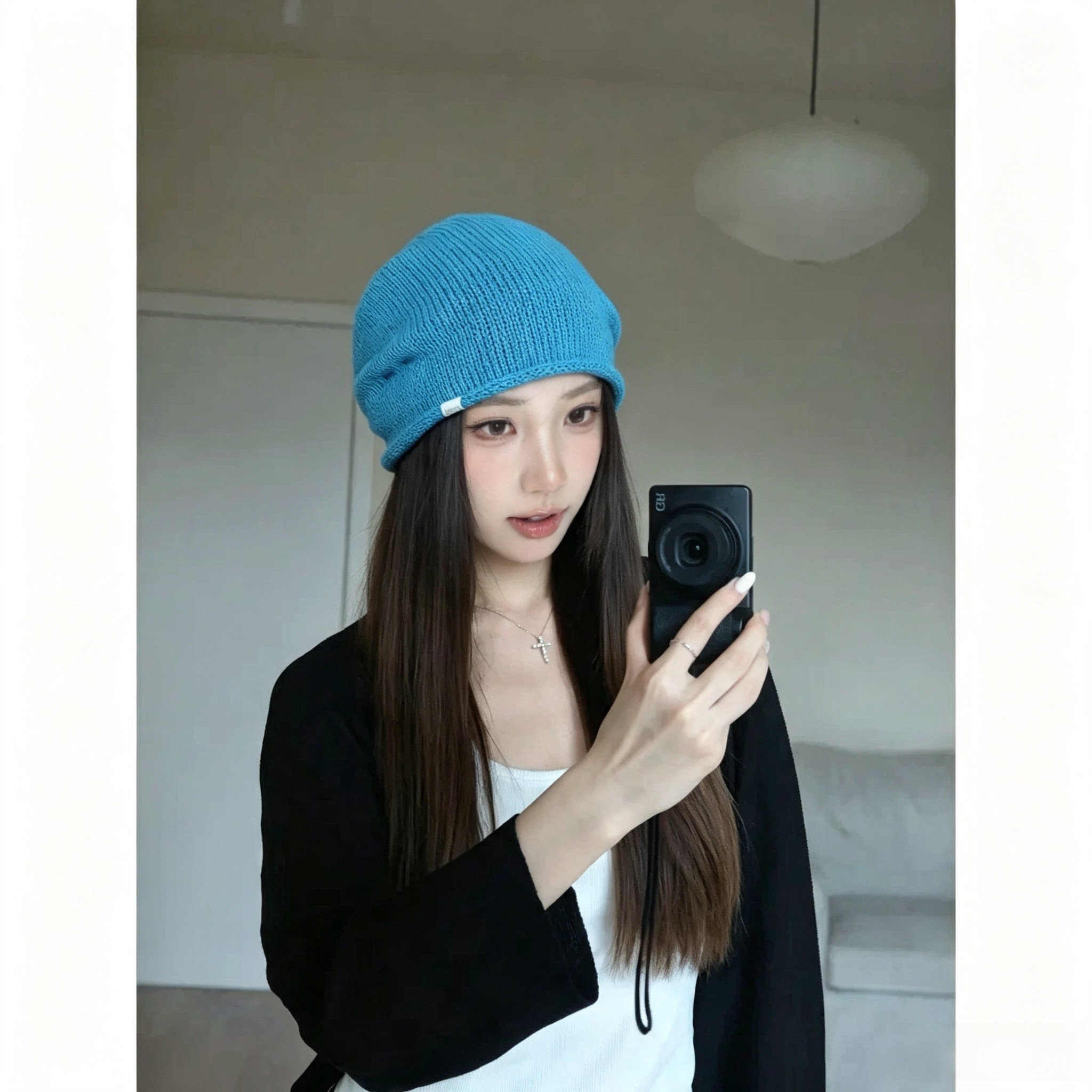 韩系慵懒风堆堆帽显脸小百搭