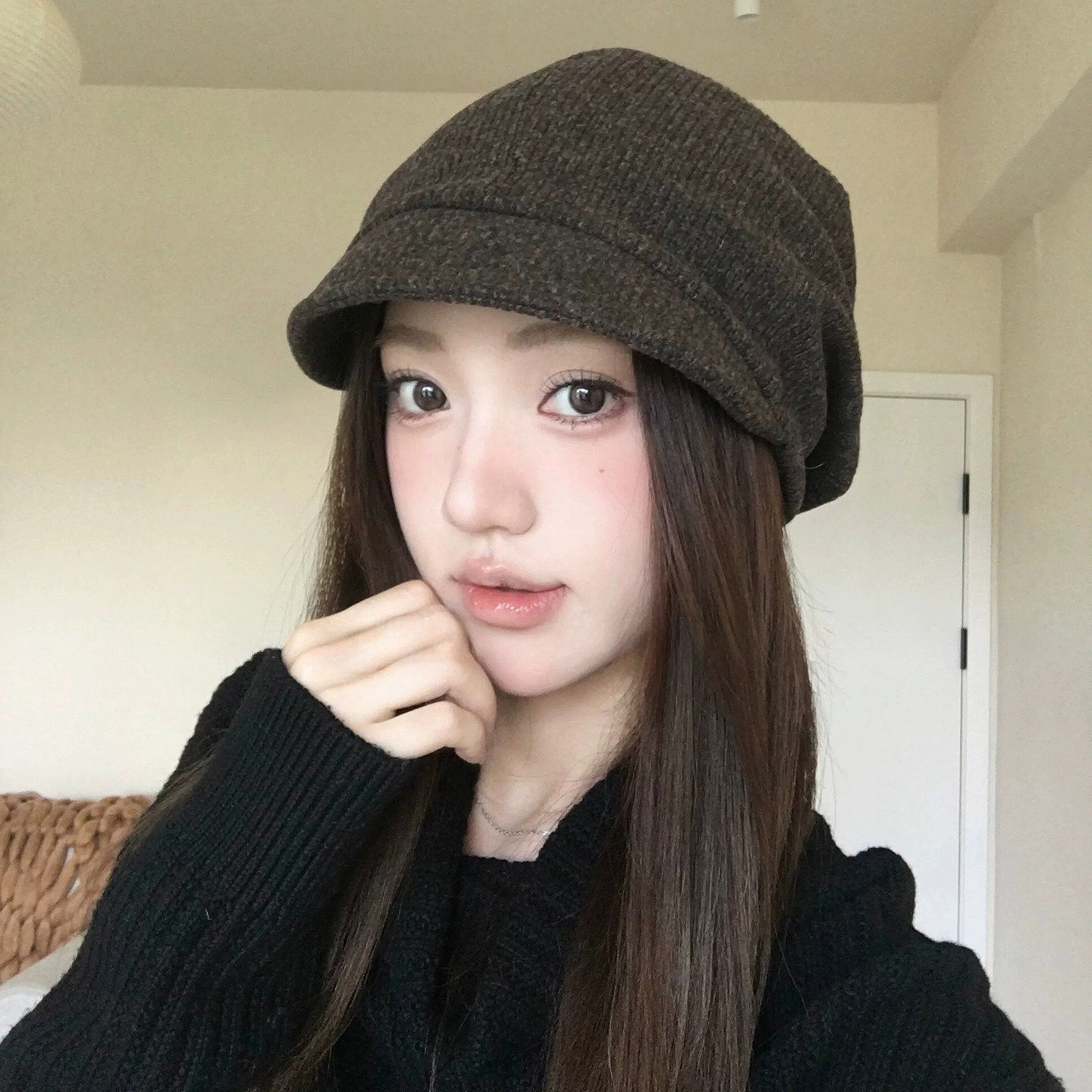复古慵懒堆堆帽女秋冬保暖护耳