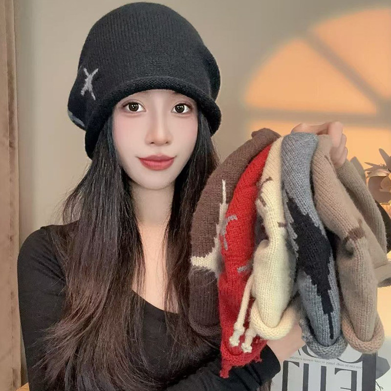 秋冬韩版保暖护耳堆堆帽女