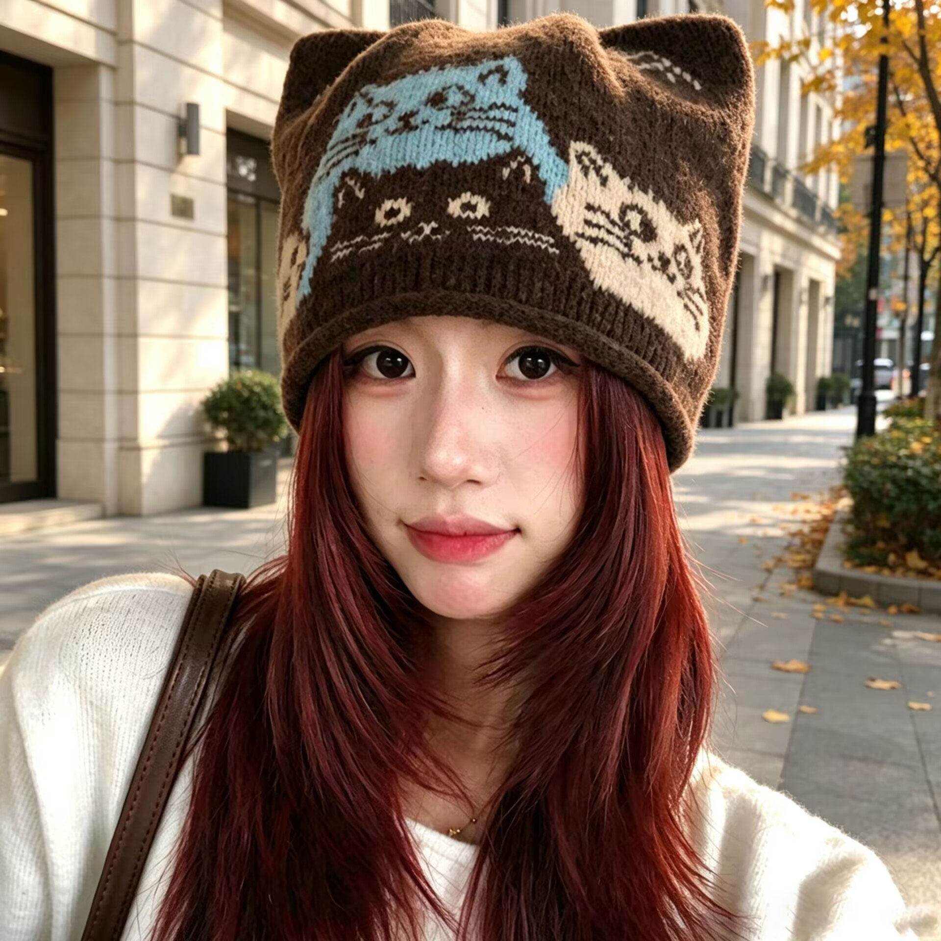 秋冬可爱猫耳保暖护耳针织帽女