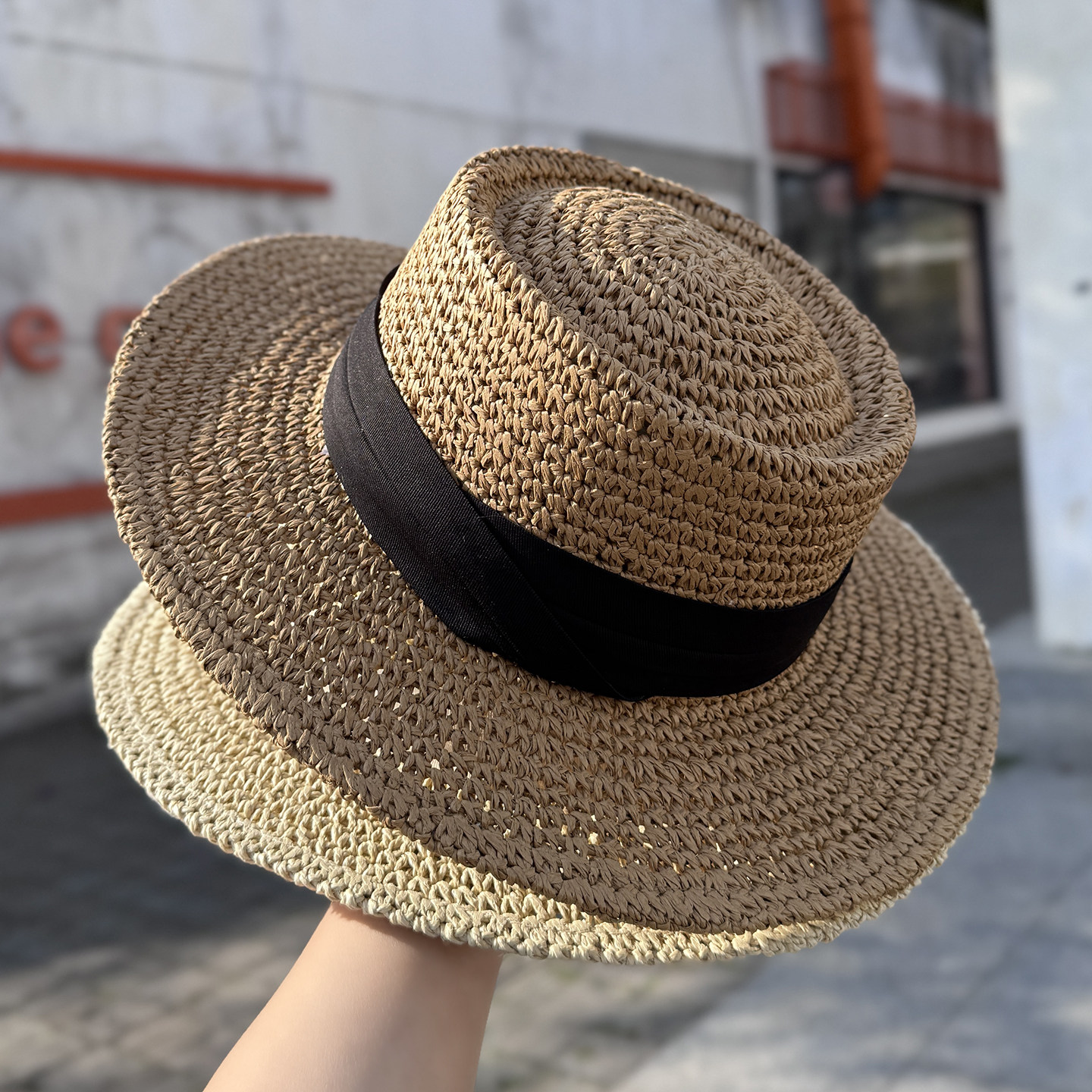 2026新款赫本风草编镂空遮阳礼帽子女夏季大檐防晒度假海边沙滩帽