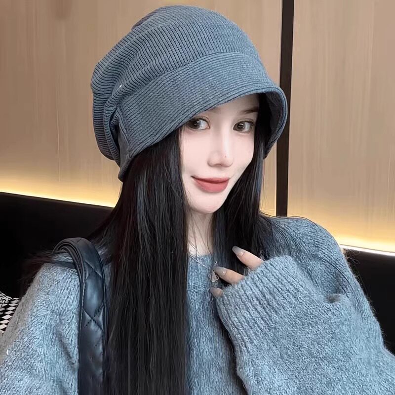 韩版简约时尚百搭款显脸小堆堆帽