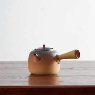 家用陶瓷壶陶土烧水壶煮茶壶大号围炉电陶炉明火水壶一体提梁陶壶