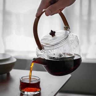 耐热玻璃煮茶泡茶壶大容量电陶炉蒸茶器家用提梁烧水壶蒸汽壶茶具