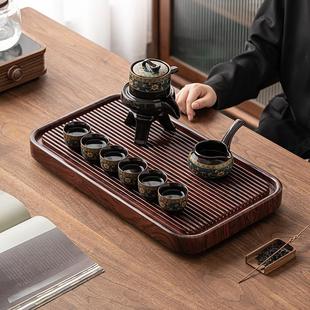 实木茶台茶具茶托盘电木简约长方形排水式 茶盘家用2023新款 干泡台