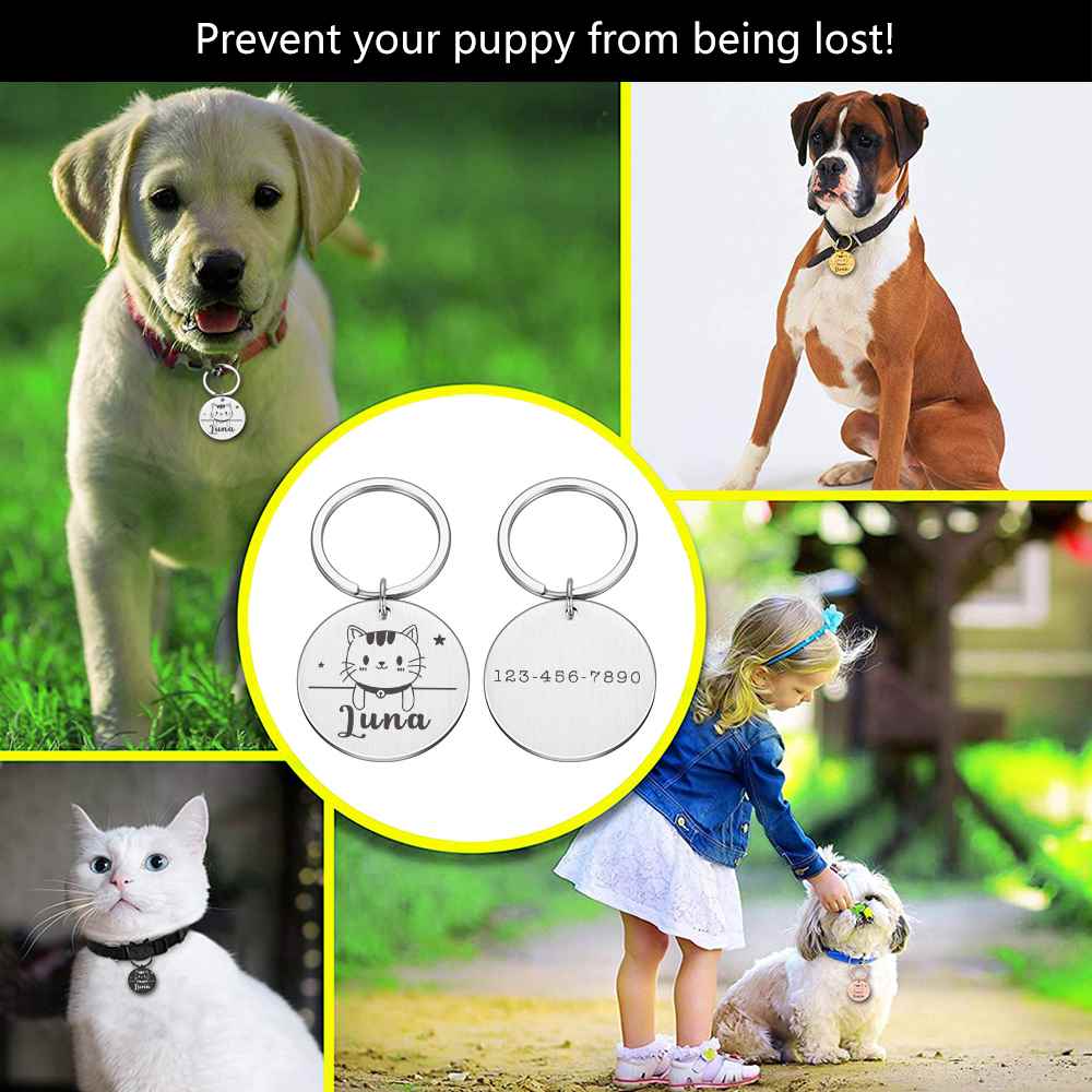 速发Persoized Dog Tag Pet ID Tag a Tags Free Cuized