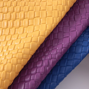 1.6mm网红编织纹皮革料耐磨肤感pvc仿棉绒编织皮革沙发软包皮E18